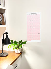 2026 Summer Wall Calendar — Dahlia Pink