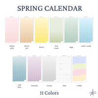 Spring Wall Calendar, January Through April