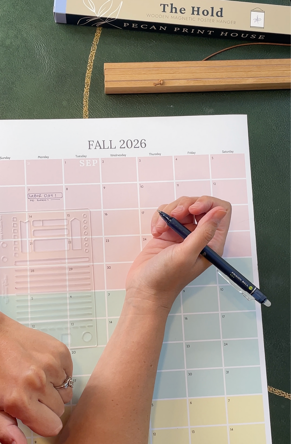 Fall wall calendar showing September through December in one continuous view with no page breaks