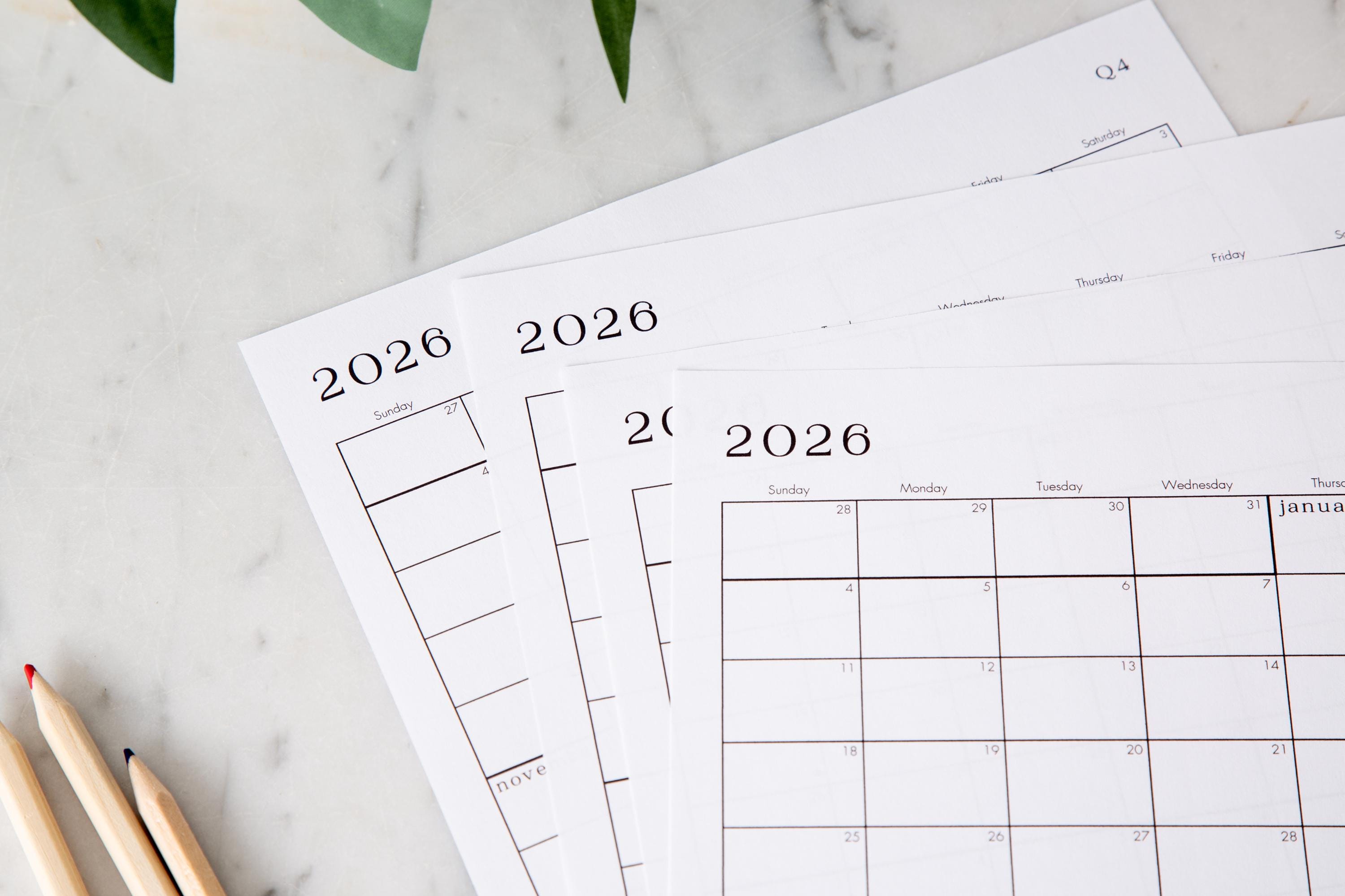 2026-2030 Printable Calendars - 5 years!