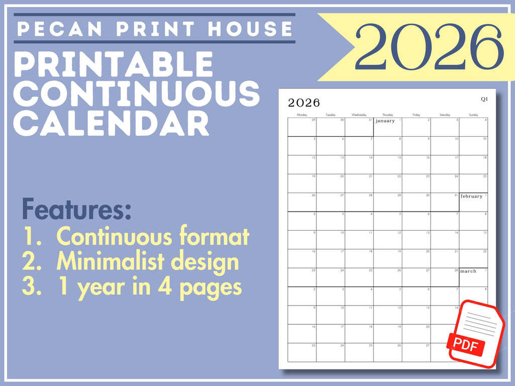 2026 Elegant Printable Calendar