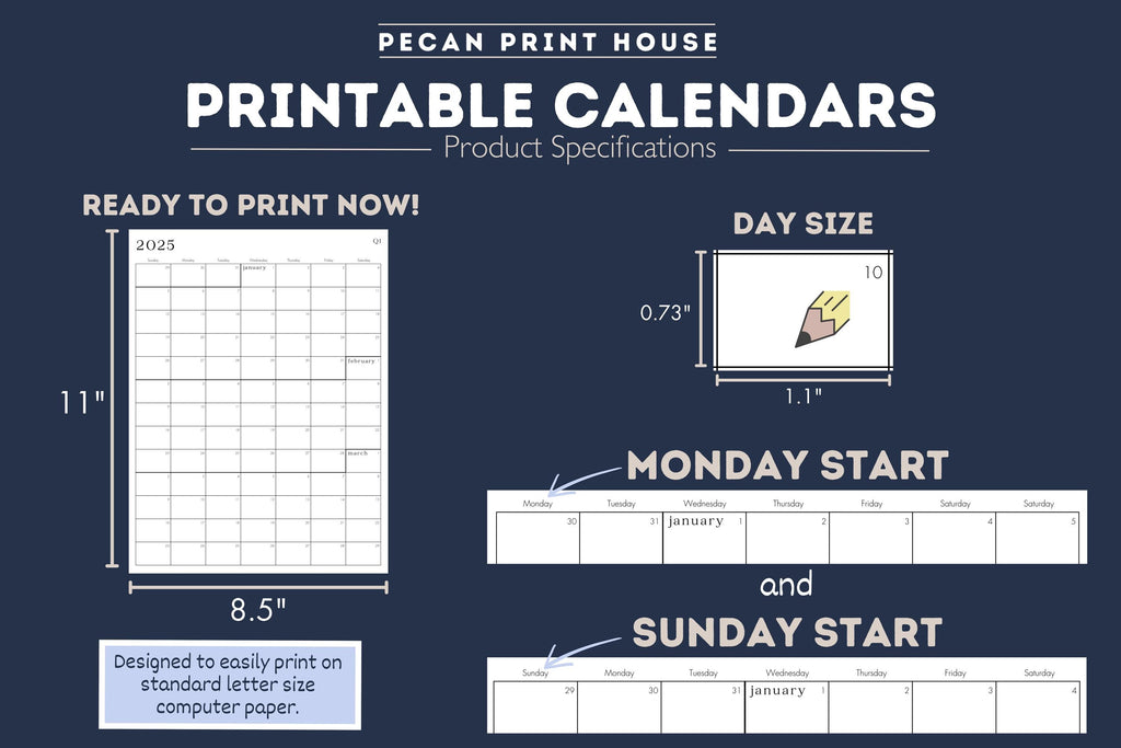 2026-2030 Printable Calendars - 5 years!