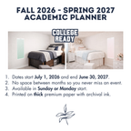 College Acceptance Gift – Academic Continuous Wall Calendar | July–June Yearly Planner for Incoming College Students