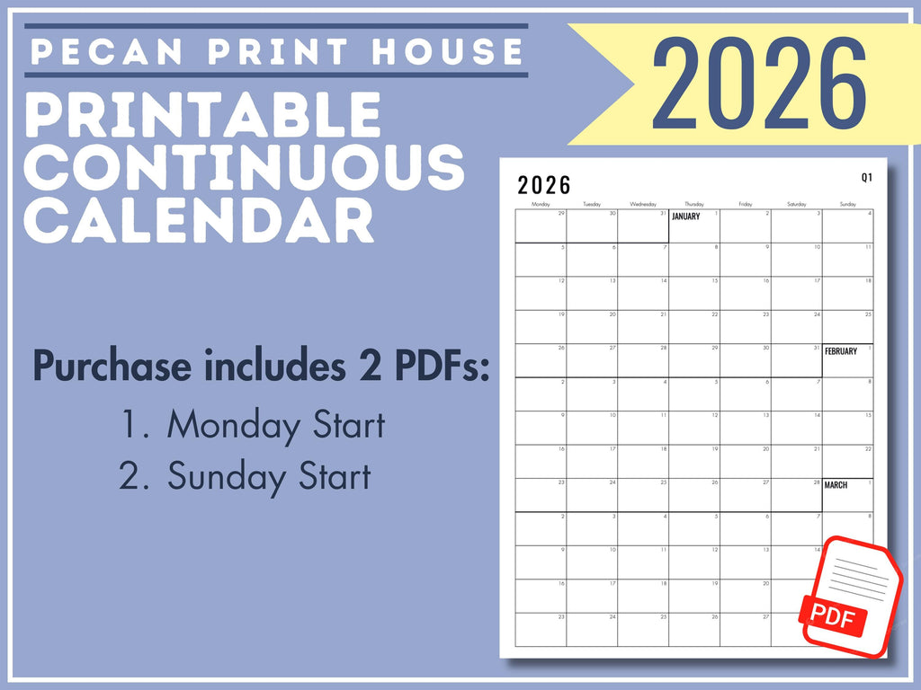 2026 Modern Printable Calendar