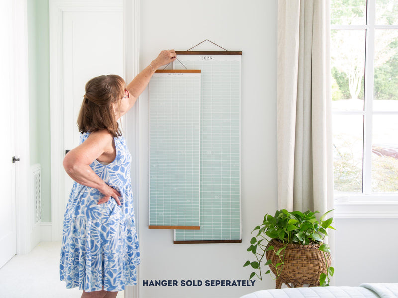 Classic calendar with wooden hanger
