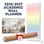 College Acceptance Gift – Academic Continuous Wall Calendar | July–June Yearly Planner for Incoming College Students