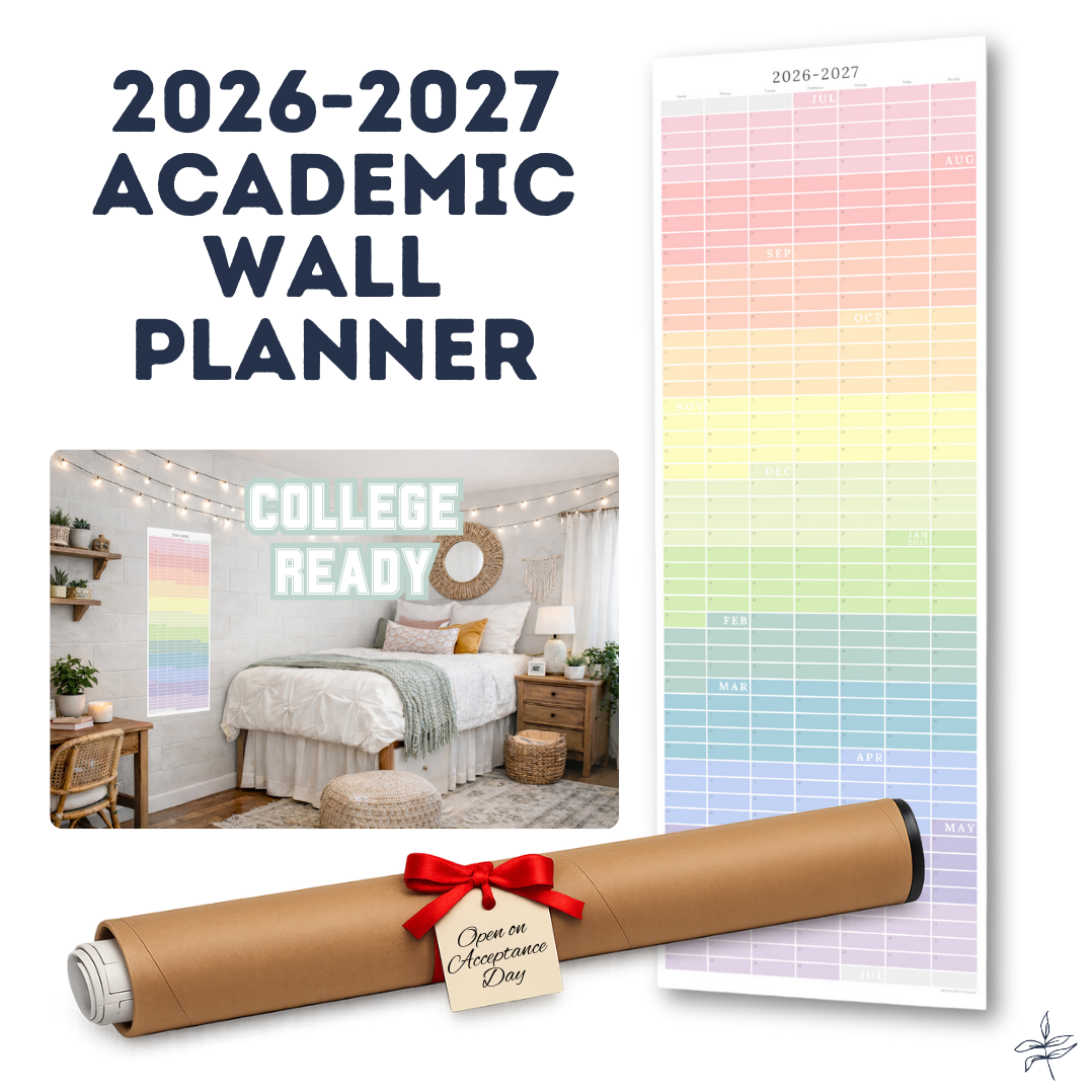 College Acceptance Gift – Academic Continuous Wall Calendar | July–June Yearly Planner for Incoming College Students