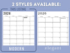 2026 Modern Printable Calendar