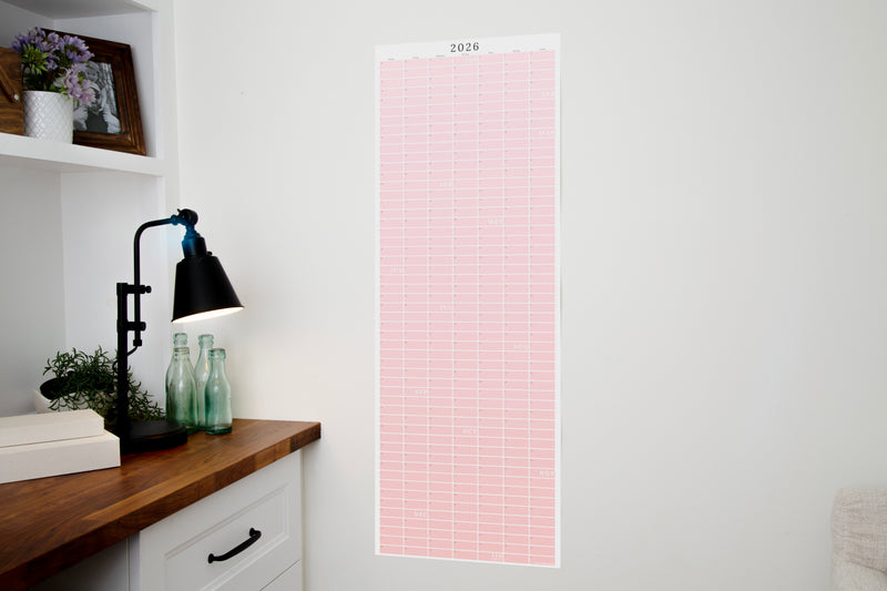 2030 Continuous Wall Calendar — Dahlia Pink