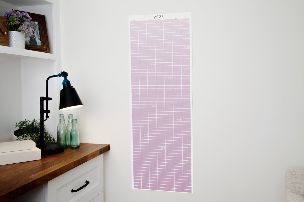 2030 Continuous Wall Calendar — Lavender