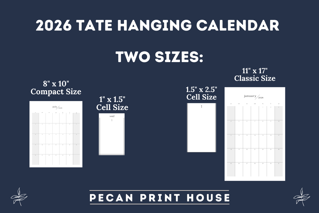 2026 Tate Hanging Calendar