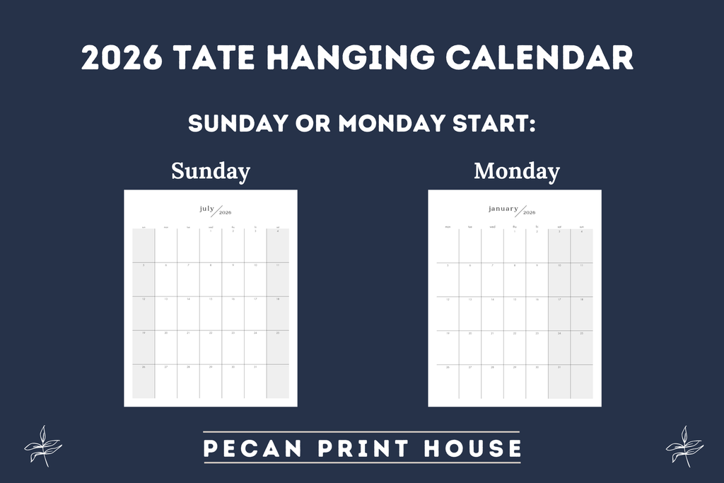 2026 Tate Hanging Calendar