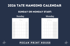 2026 Tate Hanging Calendar