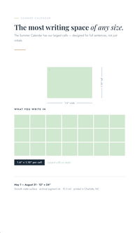 2026 Summer Wall Calendar