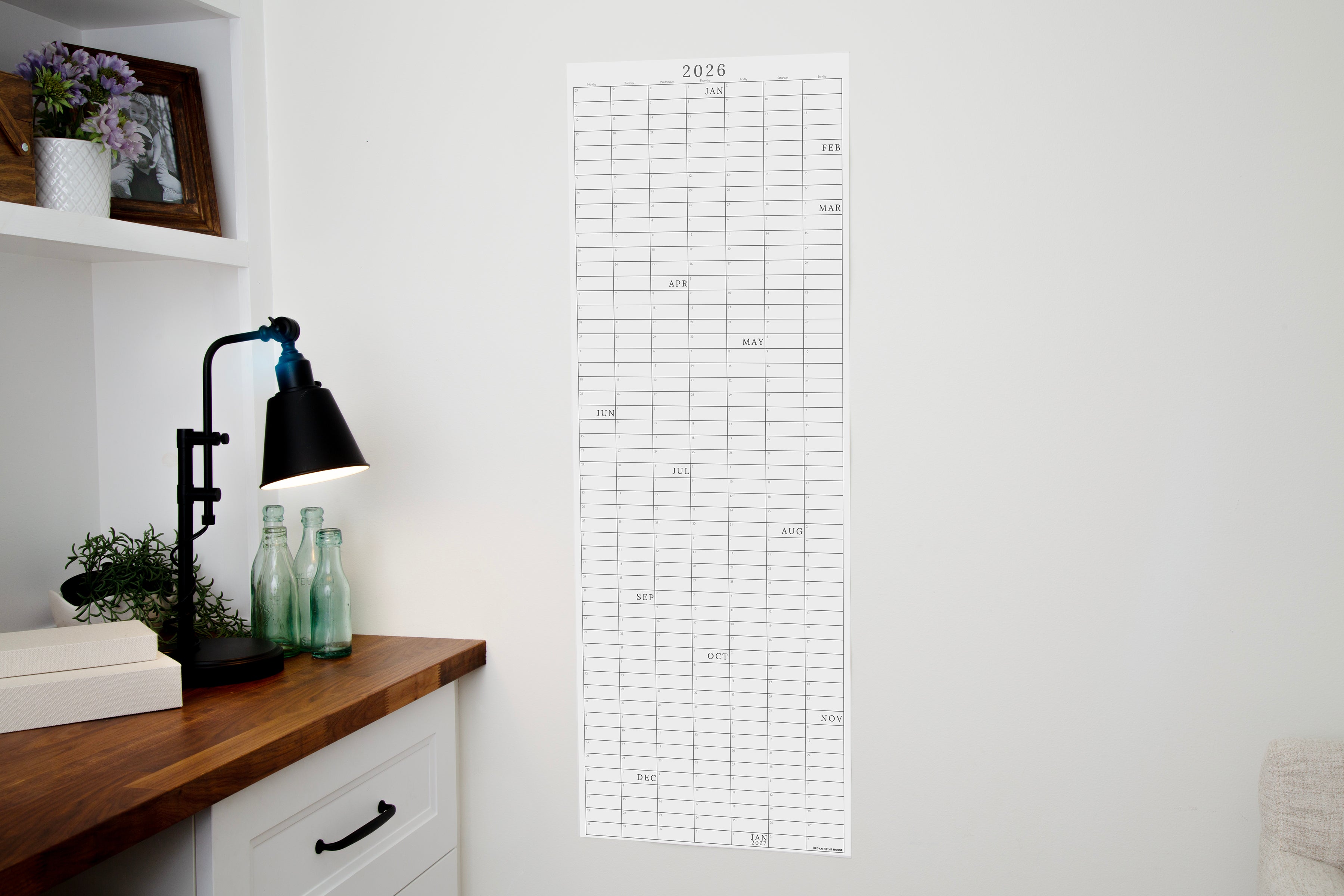 2030 Continuous Wall Calendar — Slate