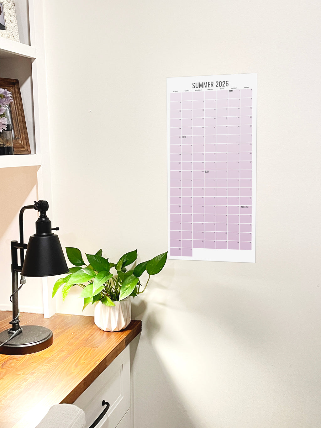 Summer Planner Wall Calendar | May–August Family Planning Calendar