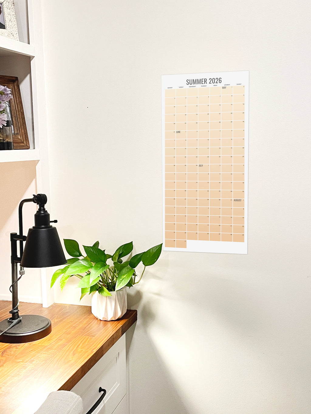 Summer Planner Wall Calendar | May–August Family Planning Calendar