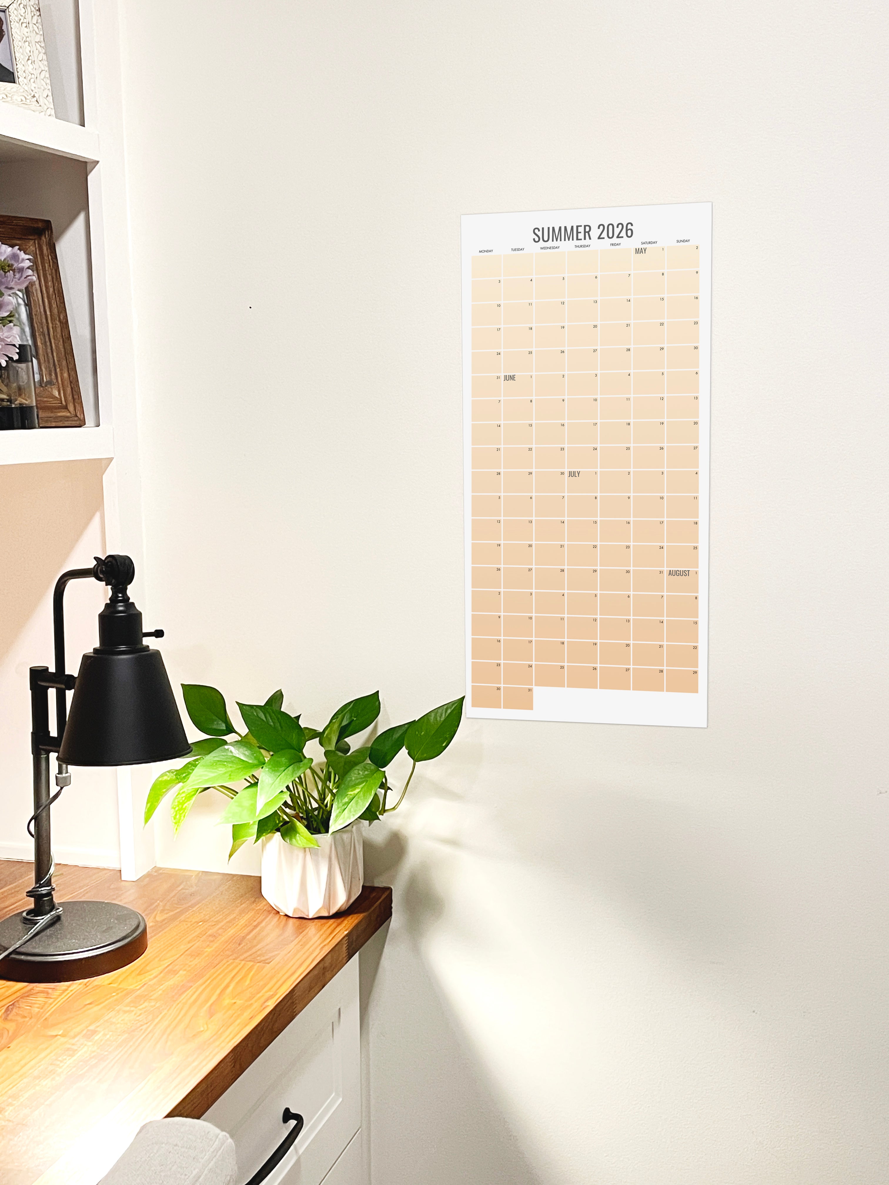 Summer Planner Wall Calendar | May–August Family Planning Calendar