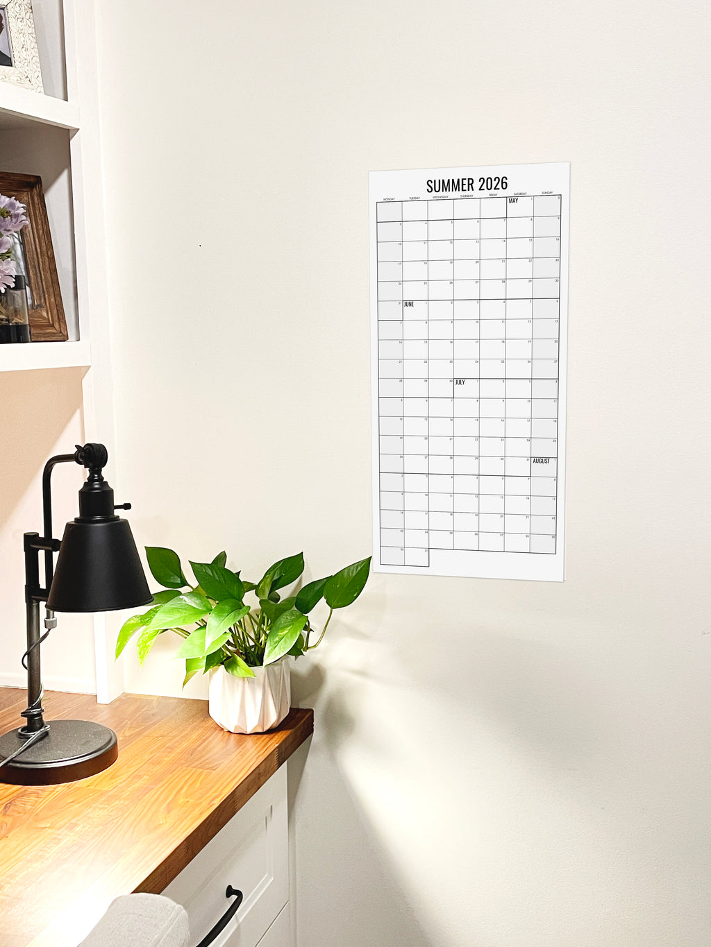 Summer Planner Wall Calendar | May–August Family Planning Calendar