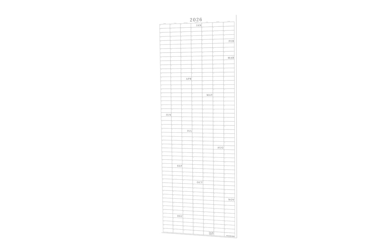 2029–2030 Academic Continuous Wall Calendar — Slate