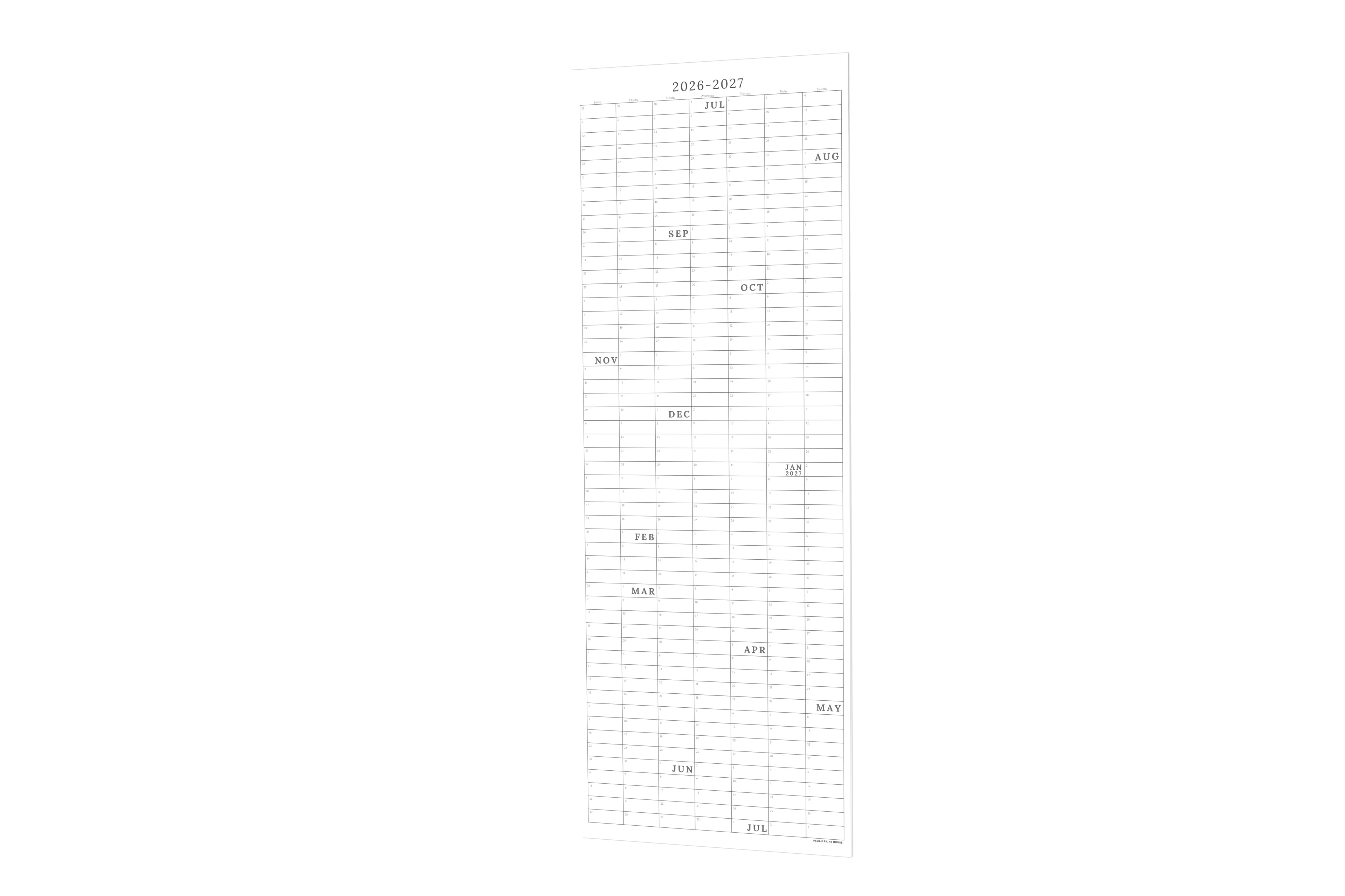 2026–2027 Academic Continuous Wall Calendar