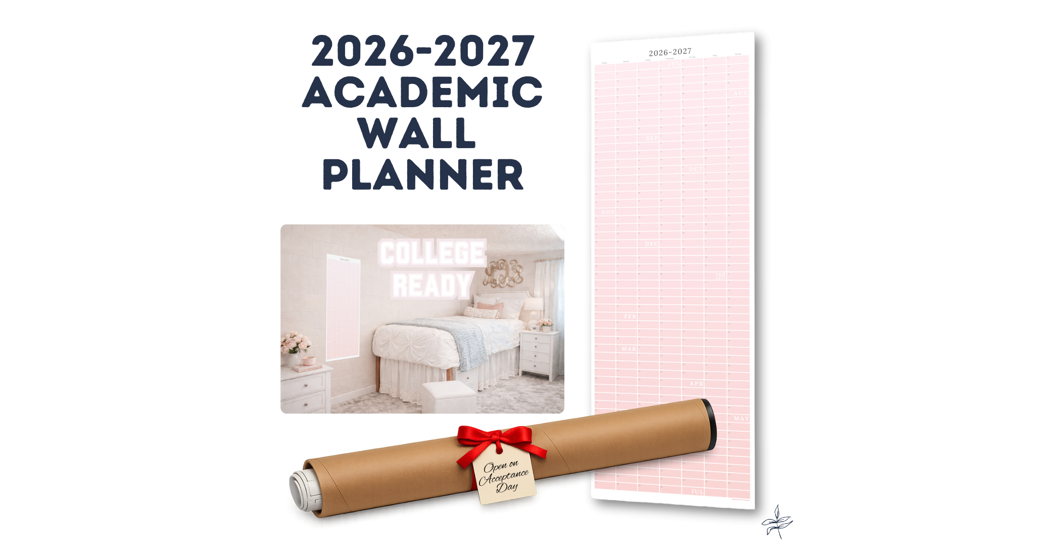College Acceptance & Graduation Gift – Academic Continuous Wall Calendar | July–June Yearly Planner for Incoming College Students