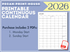 2026 Elegant Printable Calendar
