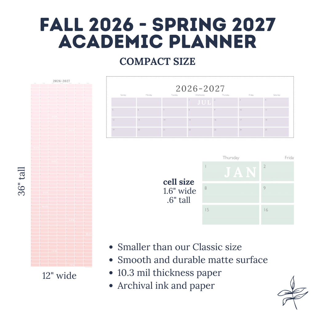 College Acceptance Gift – Academic Continuous Wall Calendar | July–June Yearly Planner for Incoming College Students